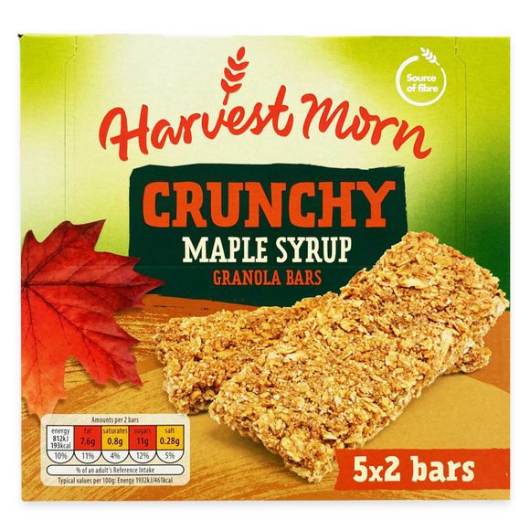 Crunchy Maple Syrup Granola Bars 5x42g Harvest Morn